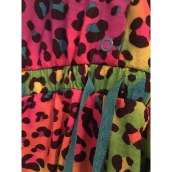 Justice Girls Colorful Leopard Print Pajama Romper Jumpsuit Shorts Sleep Size 10 - Picture 4 of 9